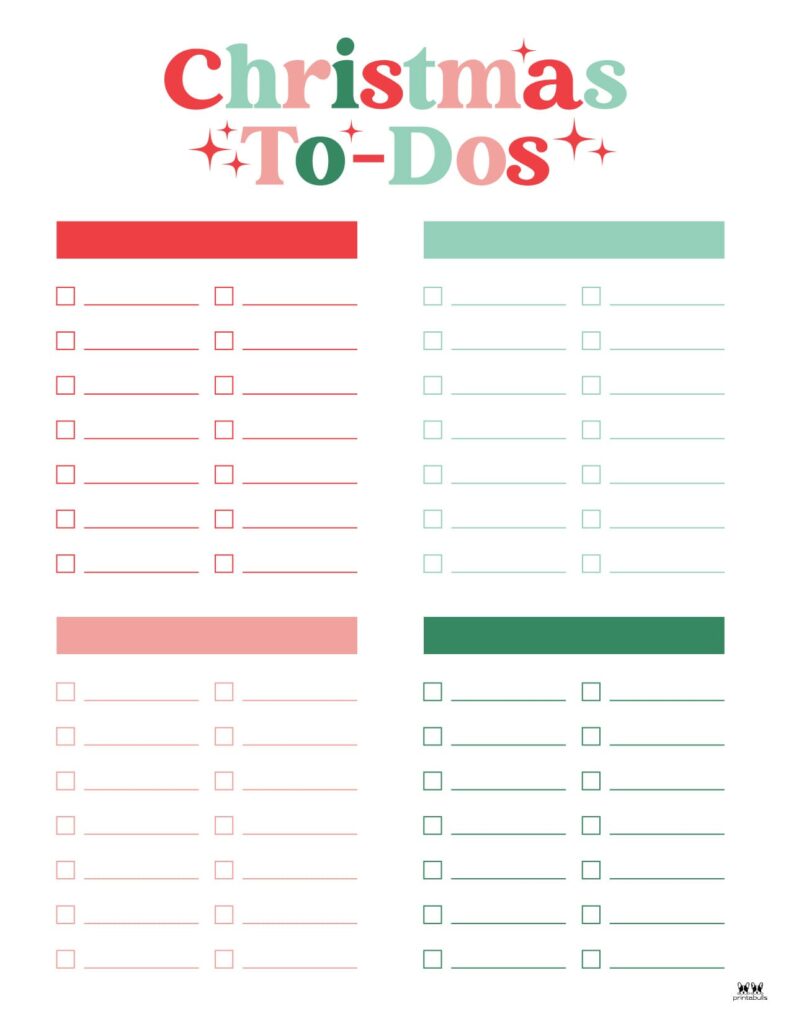 christmas to do lists - 10 free lists | printabulls